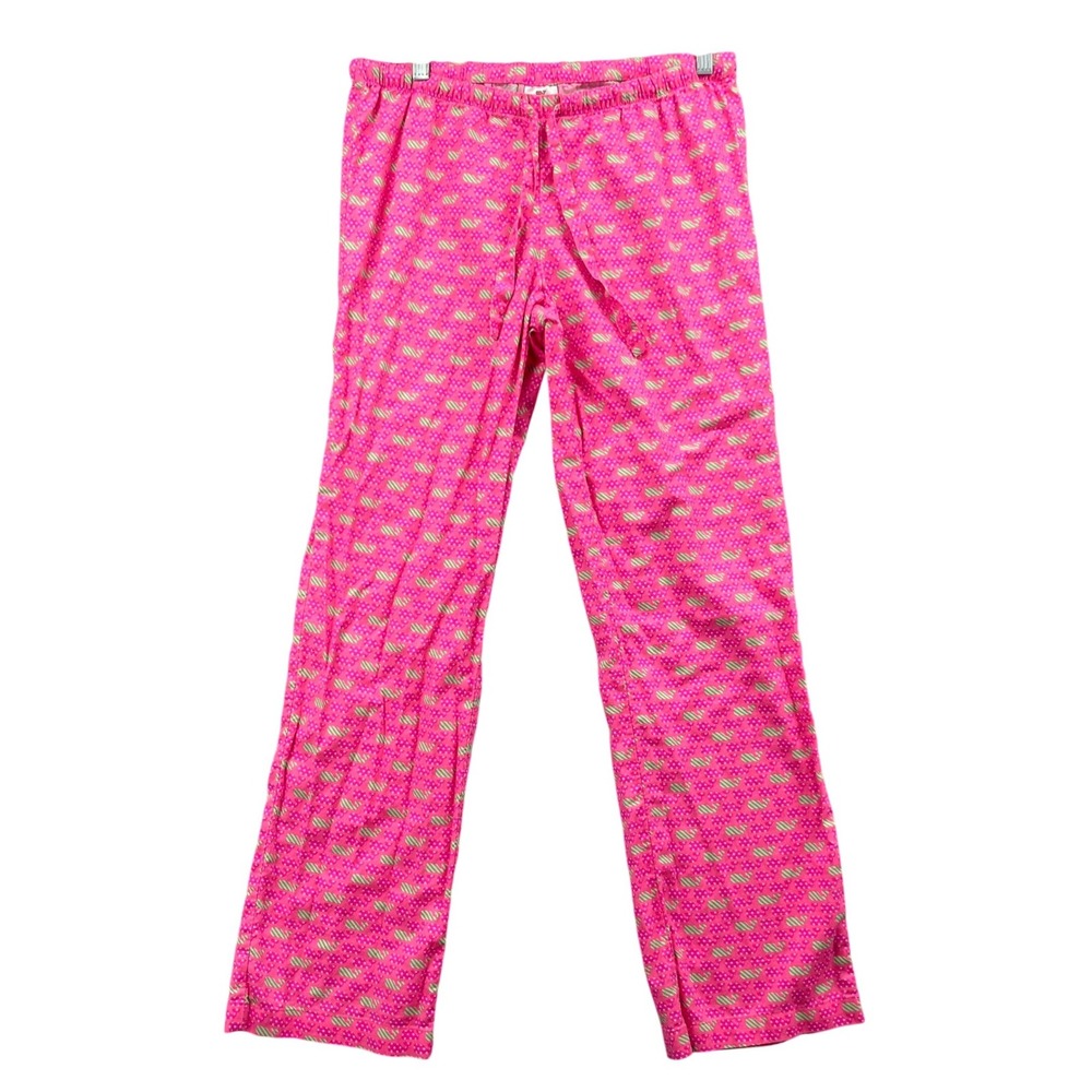 Vineyard Vines Pajama Pants Womens M Pink Whale Print Lounge Sleepwear Preppy
